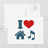Liebe House Music Postkarte (Vorne/Hinten)