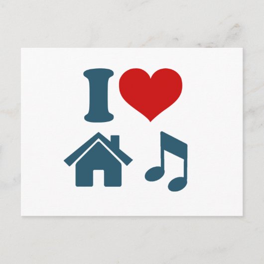 Liebe House Music Postkarte (Vorderseite)