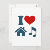 Liebe House Music Postkarte (Vorne/Hinten)