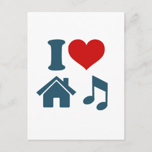 Liebe House Music Postkarte