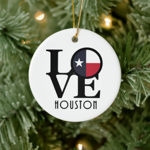 LIEBE Houston Texas Keramik Ornament