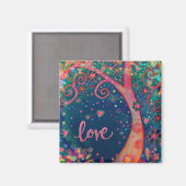 Liebe Hübsch Blauer Tree Blumengeiz Magnet (Vorderseite/Rückseite)