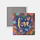 Liebe Hübsch Hearts Floral ONE WORD Inspirivity Magnet (Vorderseite/Rückseite)