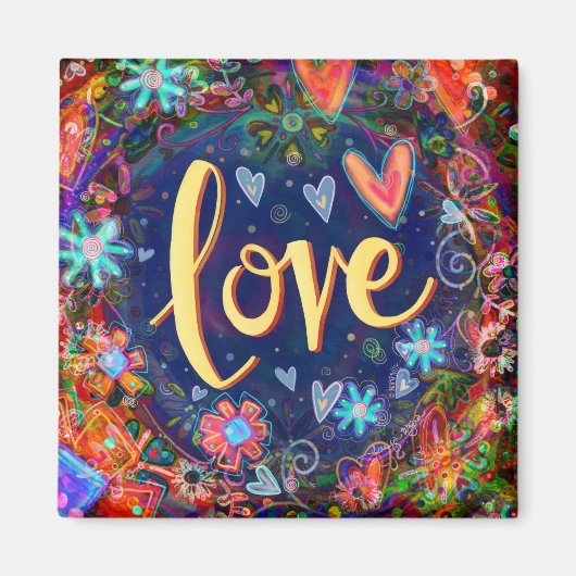 Liebe Hübsch Hearts Floral ONE WORD Inspirivity Magnet (Vorne)