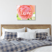 Liebe hübsch Peach Rose Leinwanddruck (Insitu (Schlafzimmer))