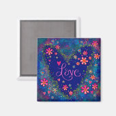 Liebe Hübsches Blumenherz Moderne Inspiritivität Magnet (Vorderseite/Rückseite)