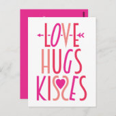 Liebe Hugs Kisses Niedlich Valentinstag Postkarte (Vorne/Hinten)