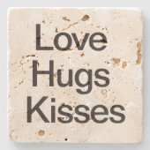 Liebe Hugs Kisses Steinuntersetzer (Vorderseite)