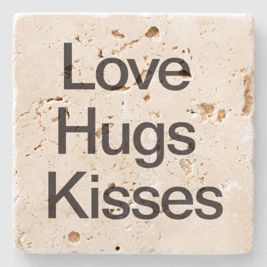 Liebe Hugs Kisses Steinuntersetzer (Vorderseite)