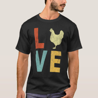 Liebe Huhn Huhn Zitat Retro T-Shirt