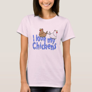 Liebe-Hühner - der T - Shirt der Frauen