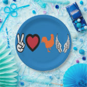 Liebe Hühnerwunden Pappteller (Party)