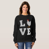 Liebe Hühnerzucht Bauer Geburtstag Sweatshirt (Vorne ganz)