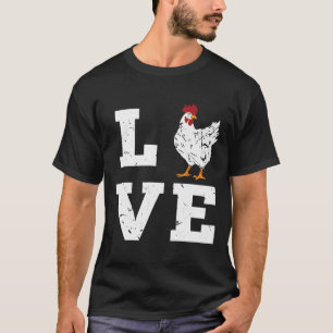 Liebe Hühnerzucht Bauer Geburtstag T-Shirt