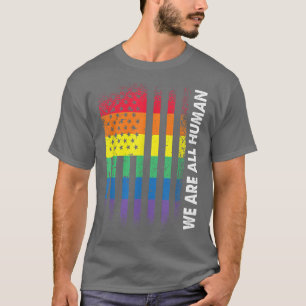 Liebe Human American Flag Rainbow Gay LGBTQ LGBT P T-Shirt