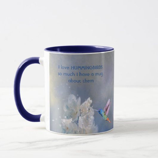 Liebe HUMMINGBIRDS so viel ich so viel Spaß Zitat Tasse (Links)
