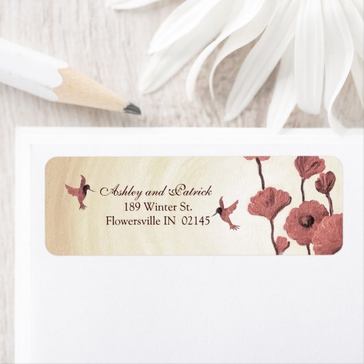 Liebe Hummingvögel und gestrichene rote Blume (Insitu)