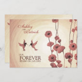 Liebe Hummingvögel und gestrichene rote Blume Hoch Einladung (Vorne/Hinten)