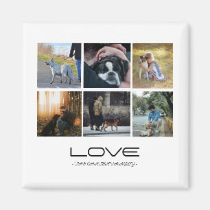 Liebe-Hund-Familienporträt-Collage-Design Magnet