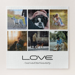 Liebe-Hund-Familienporträt-Collage-Design Puzzle