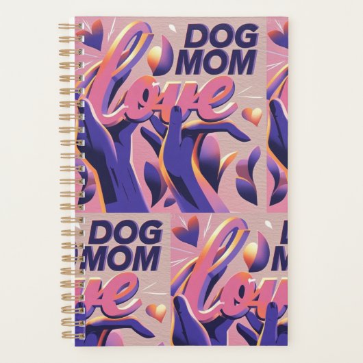 Liebe Hund Mum Pink Lila Planer (Vorderseite)