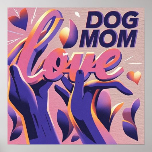 Liebe Hund Mum Pink Lila Poster (Vorne)