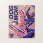 Liebe Hund Mum Pink Lila Puzzle (Vertikal)