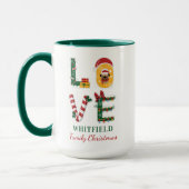 LIEBE Hund Personalisiert Weihnachtsfamilie Tasse (Links)