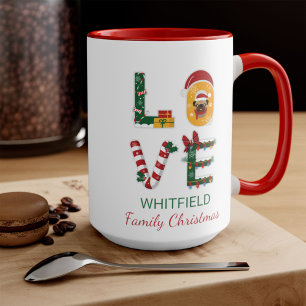 Liebe Hund Personalisiertes Weihnachten Feiertags- Tasse