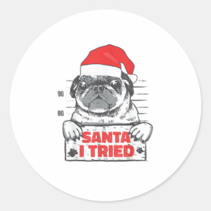 Liebe Hund Weihnachten Pajamas Santa I Tribut P Runder Aufkleber