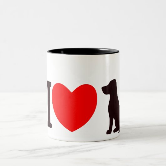 Liebe Hund Zweifarbige Tasse (Mittel)