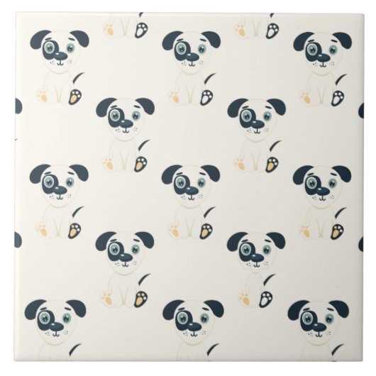 Liebe Hunde Art Keramik Tile Fliese (Vorderseite)