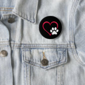 Liebe Hunde Paw Valentinstag Hund Lover Button (Beispiel)