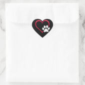 Liebe Hunde Paw Valentinstag Hund Lover Herz-Aufkleber (Tasche)