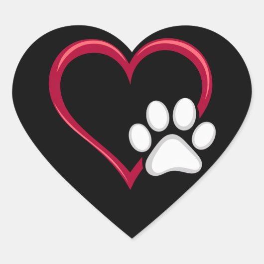 Liebe Hunde Paw Valentinstag Hund Lover Herz-Aufkleber (Vorderseite)