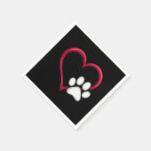 Liebe Hunde Paw Valentinstag Hund Lover Serviette (Ecke)