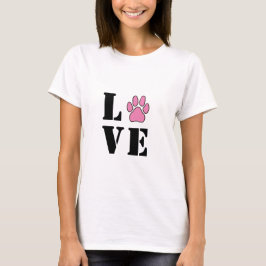 Liebe-Hundeschlitten Pfoten Frauen-Basic-T - Shirt