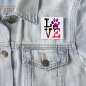 Liebe, Hundetatzen-Druck-Knopf Button (Beispiel)