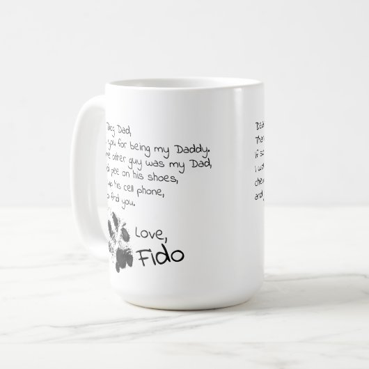 Liebe HundeVater-Mama-kundengerechte Kaffeetasse (Vorderseite Links)