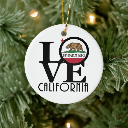 LIEBE Huntington Beach Keramik Ornament (Baum)