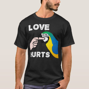 Liebe Hurt Blue and Gold Macaw Parrot T-Shirt