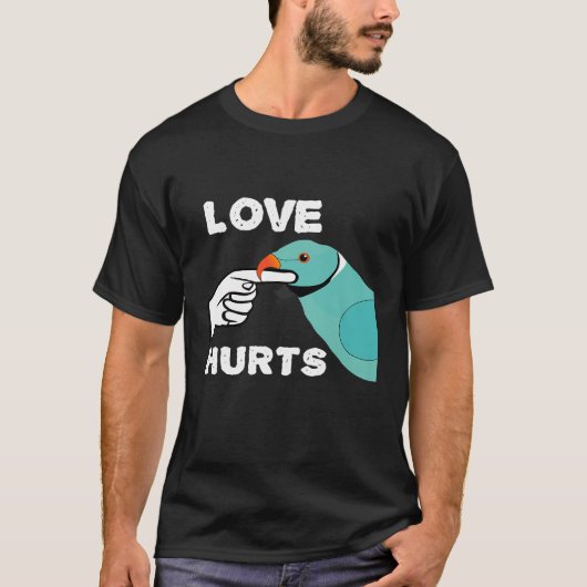 Liebe Hurt Blue Indian Ringneck Premium T-S T-Shirt (Vorderseite)