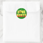 Liebe Hurt, Funny Tennis Runder Aufkleber (Tasche)