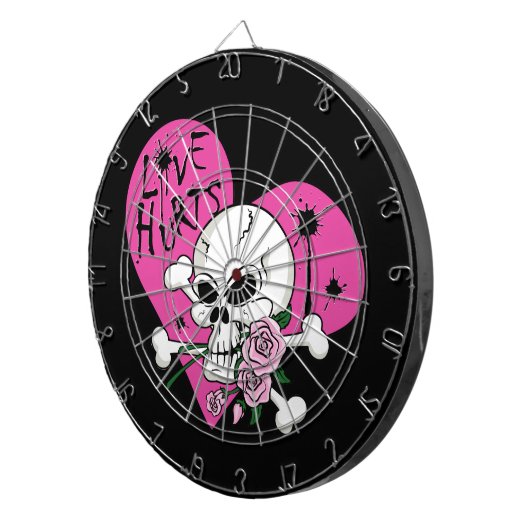 Liebe Hurt-Schädel Dartscheibe (Vorderseite rechts)