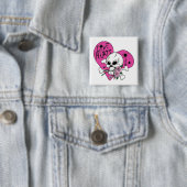 Liebe Hurt Skull Button (Beispiel)