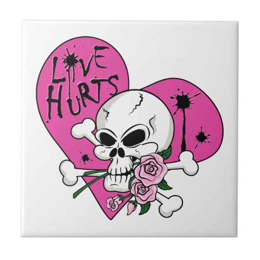 Liebe Hurt Skull Fliese (Vorderseite)