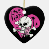 Liebe Hurt Skull Keramik Ornament (Hinten)