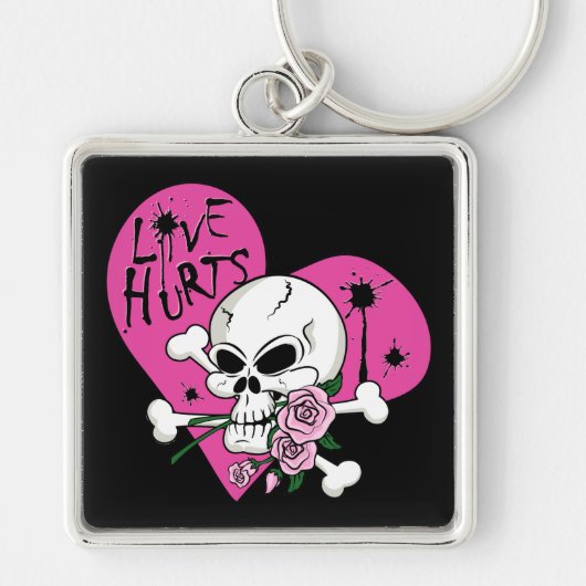 Liebe Hurt Skull Schlüsselanhänger (Vorne)