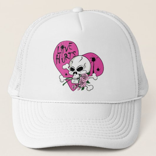 Liebe Hurt Skull Truckerkappe (Vorderseite)