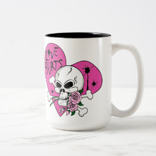 Liebe Hurt Skull Zweifarbige Tasse